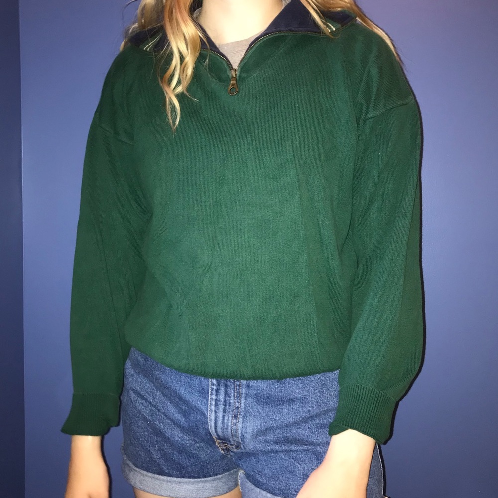 Preppy Green Zip Up